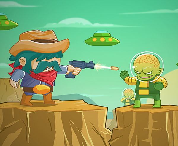Play Cowboy vs. Martians — screenshot